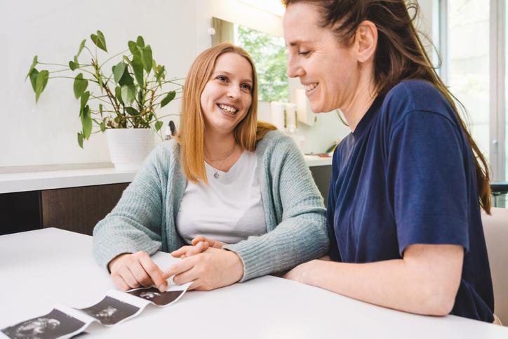 lesbian couple at a fertility counseling appointment