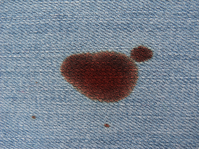 period stain on jeans