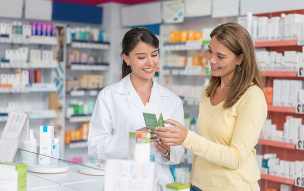 pharmacist advising a patient