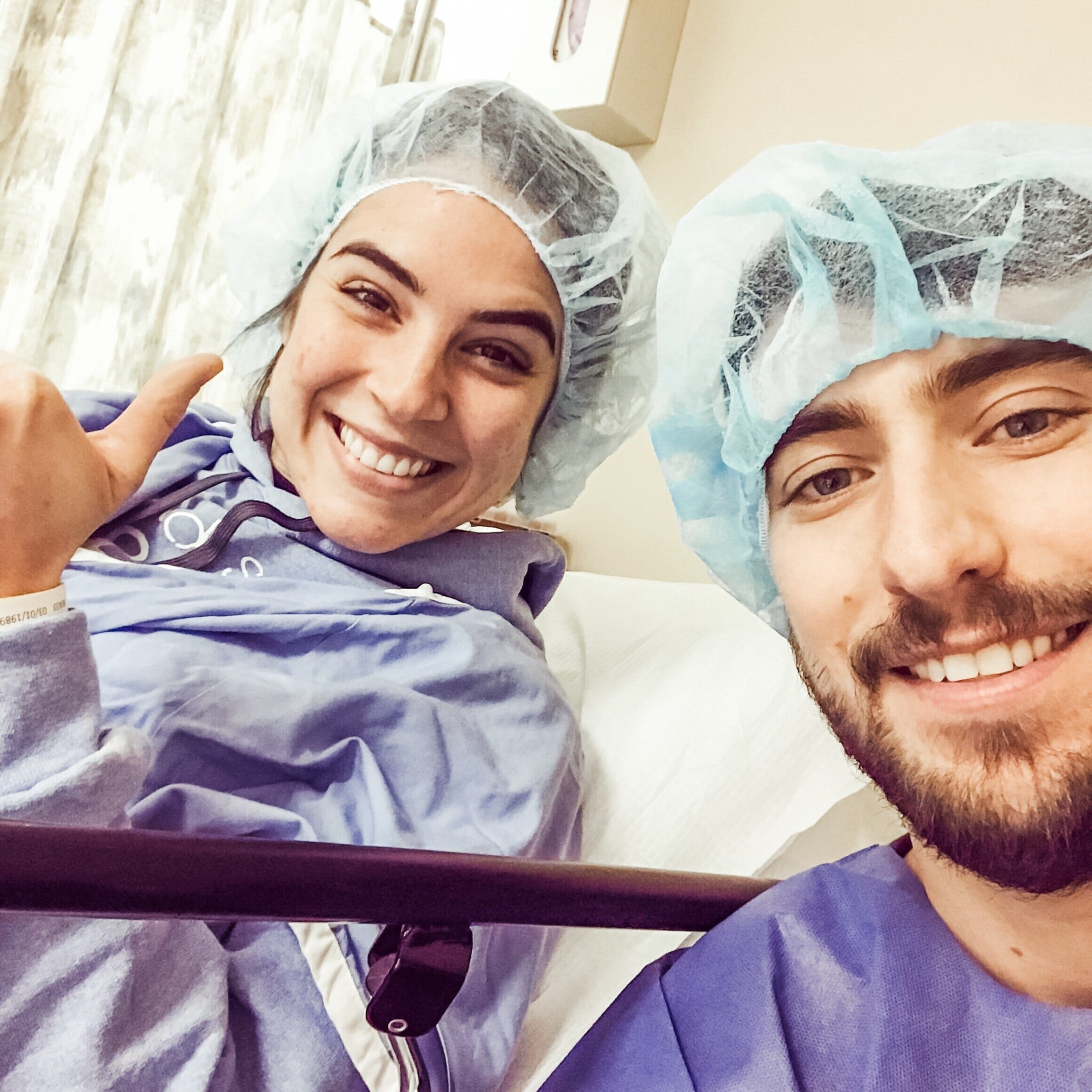 ivf parents kristyn and daniel hodgdon at the hospital