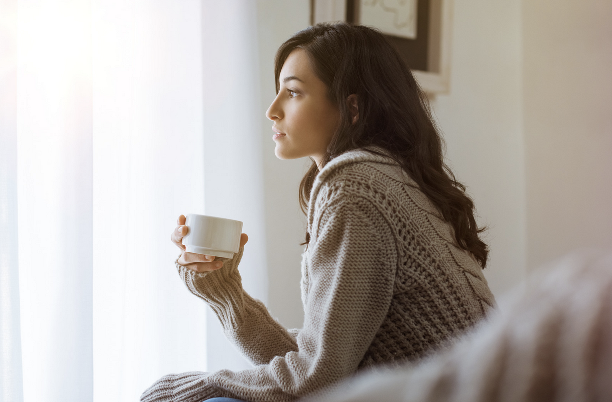 woman drinking tea