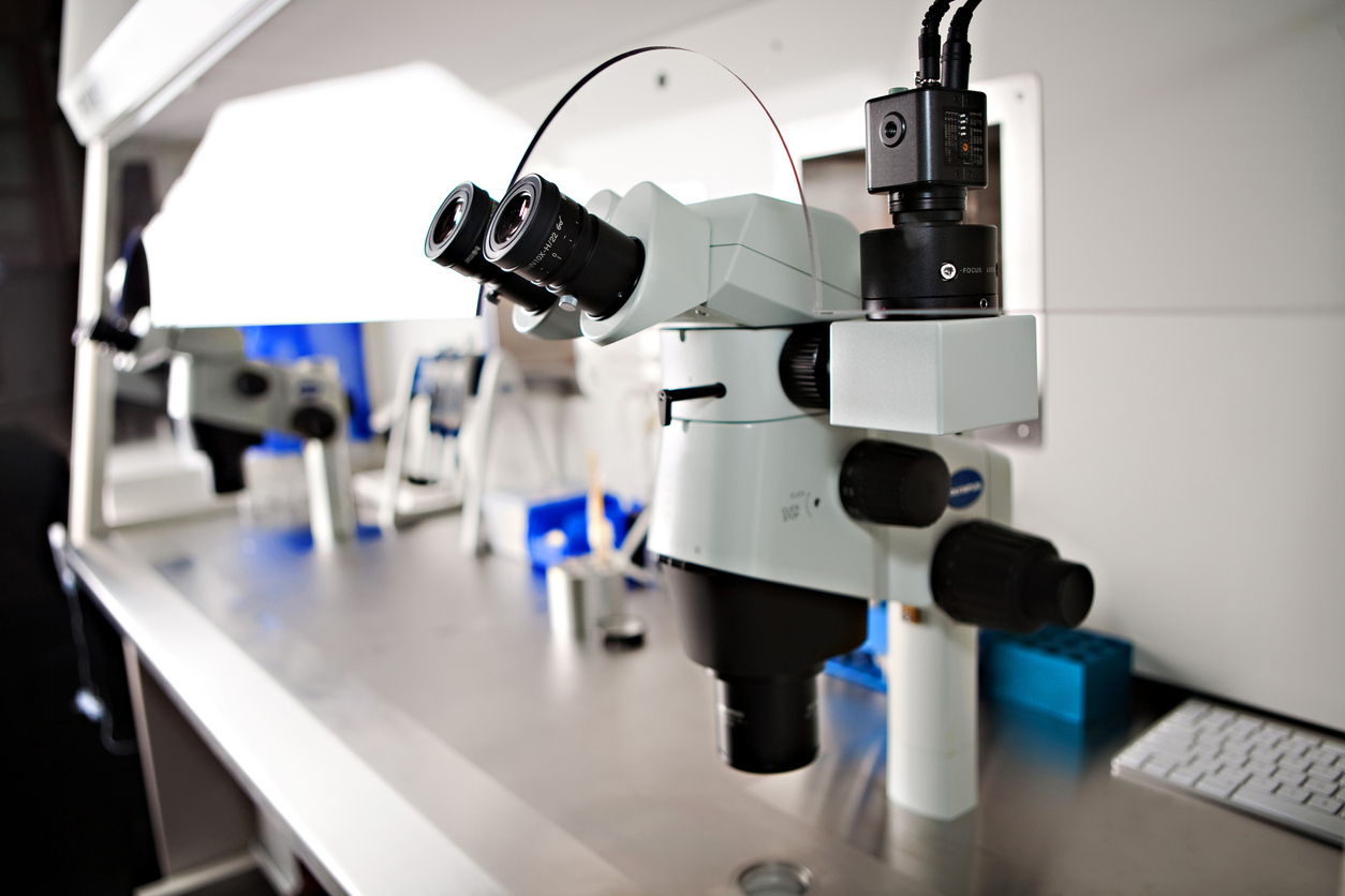 microscope in a lab