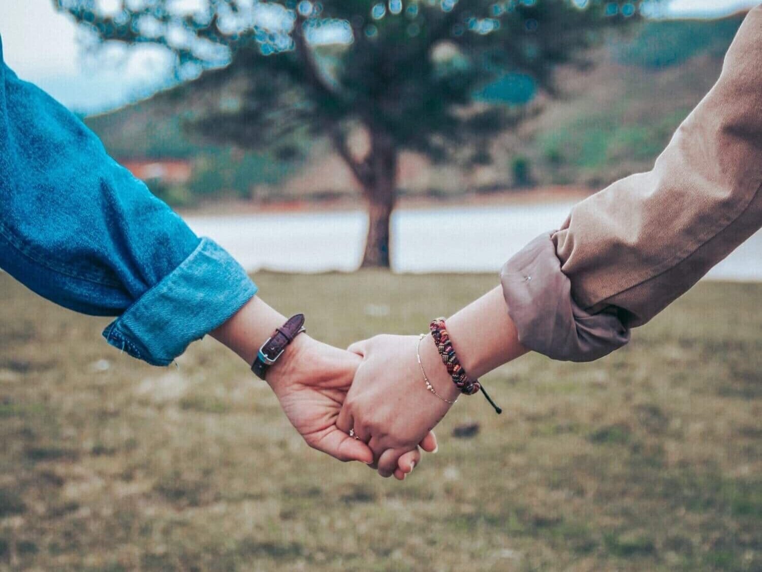 couple holding hands