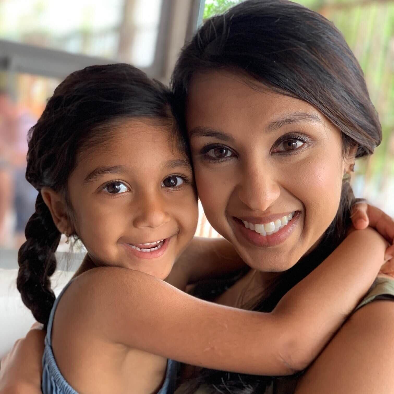 Dr. Flora Sinha with her daughter