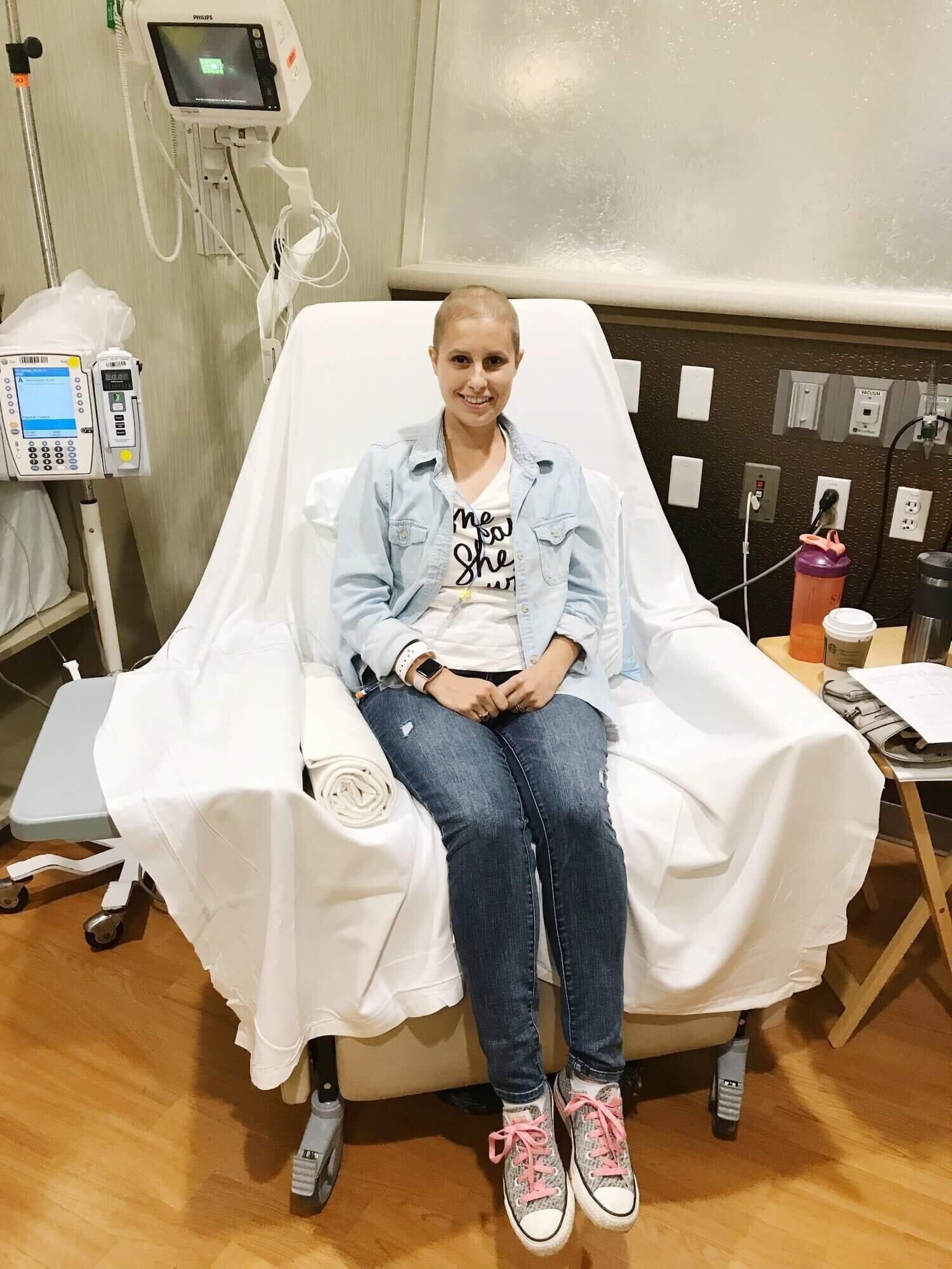 corine hoffer in the hospital for chemotherapy