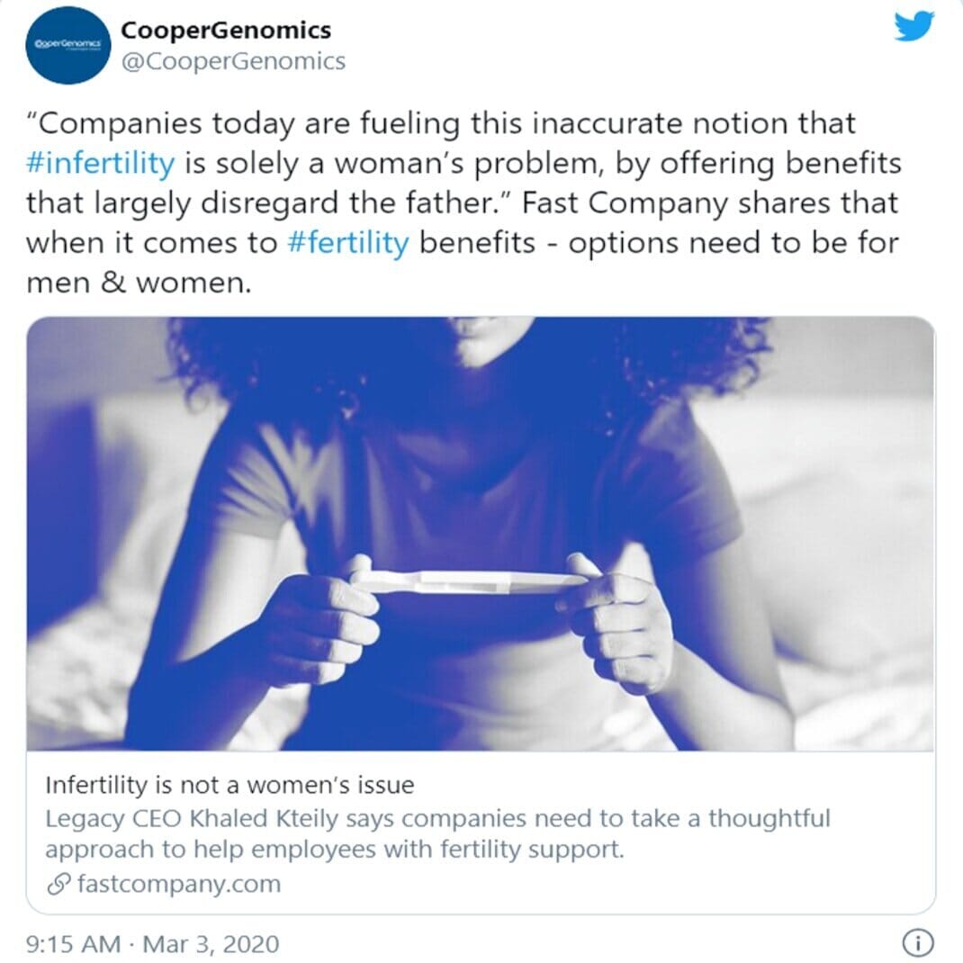 screen capture of a tweet by cooper genomics