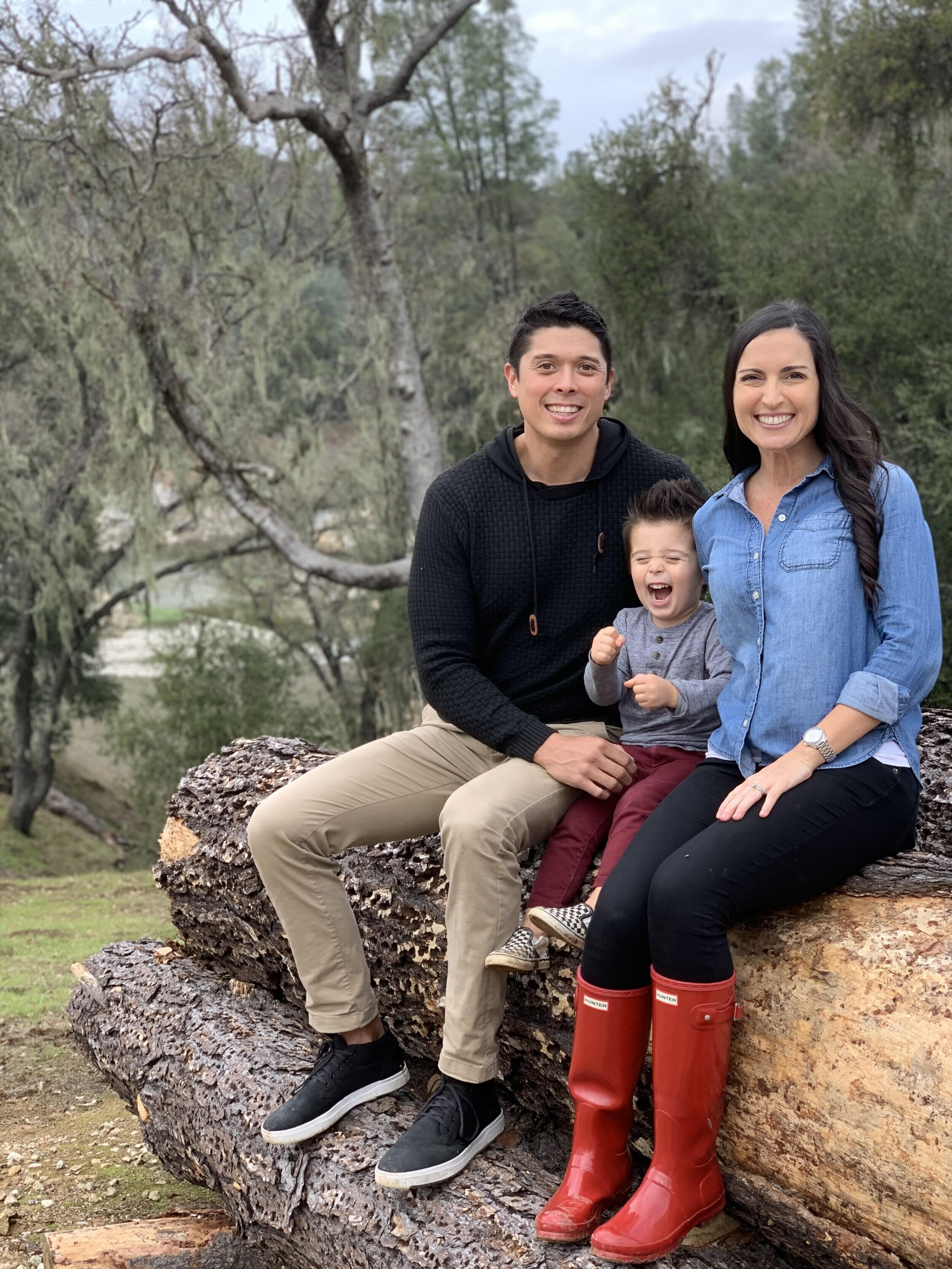 kimberly morrison with her family in the woods