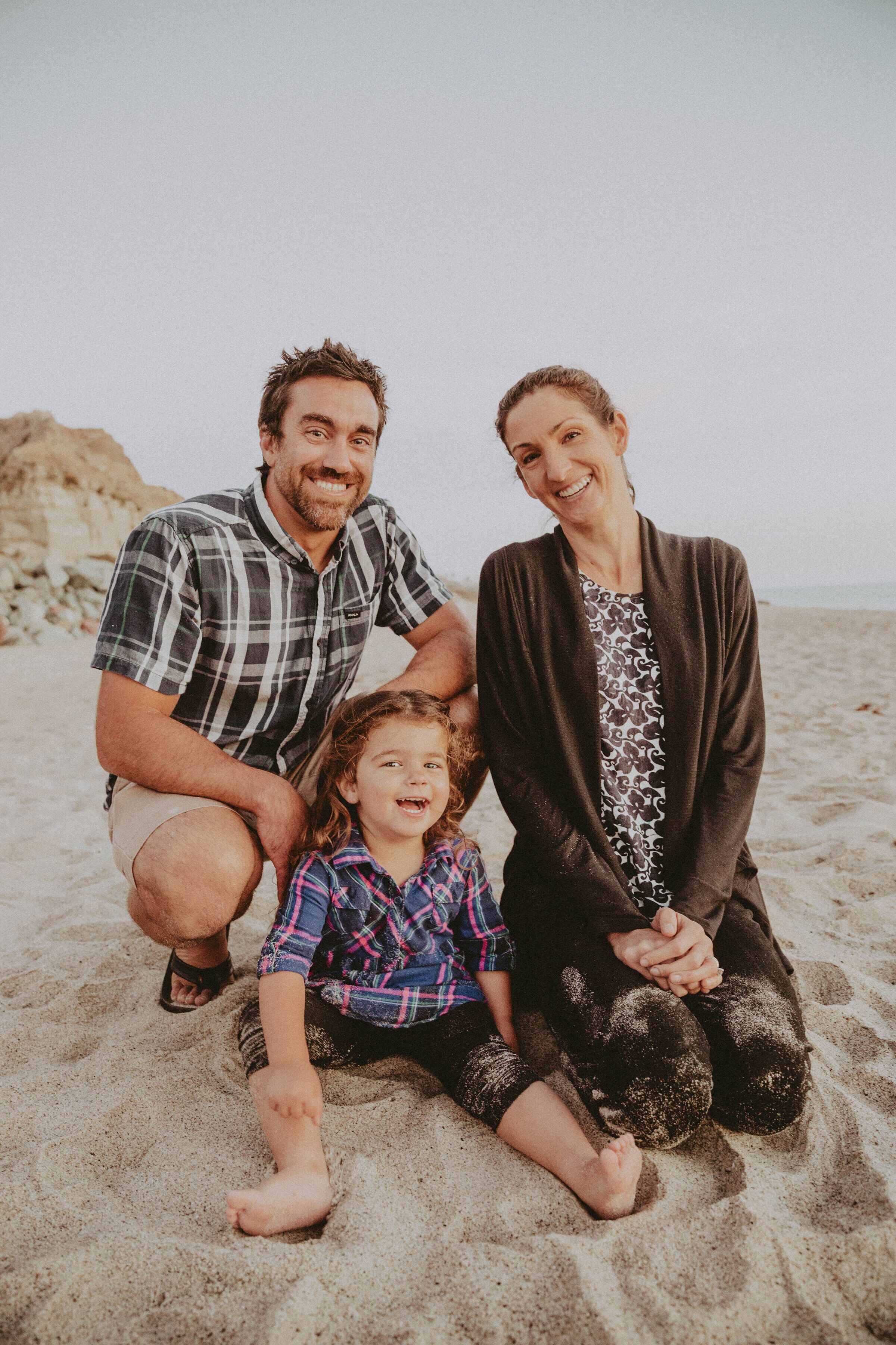 author kim hooper with her family on the beach