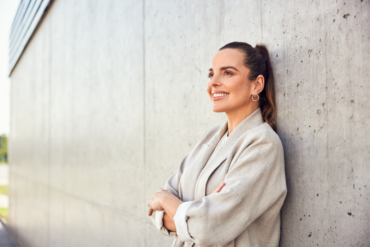 woman taking a break outdoors