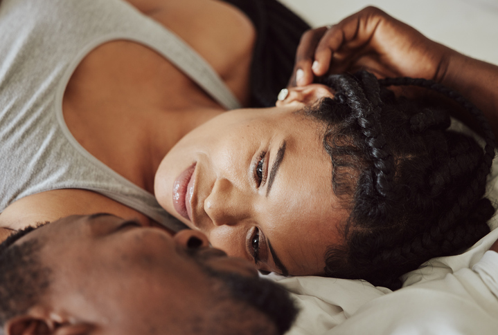 woman and man in bed