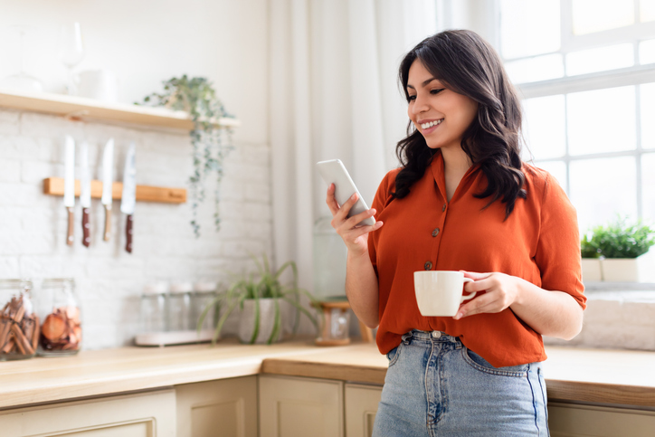 woman on her phone