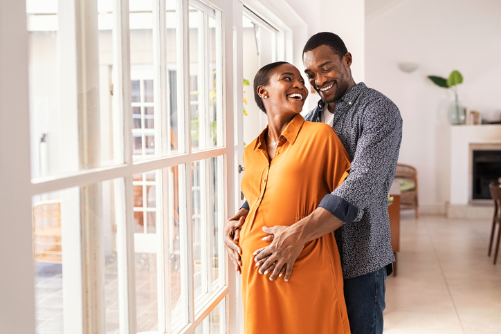 happy, pregnant couple