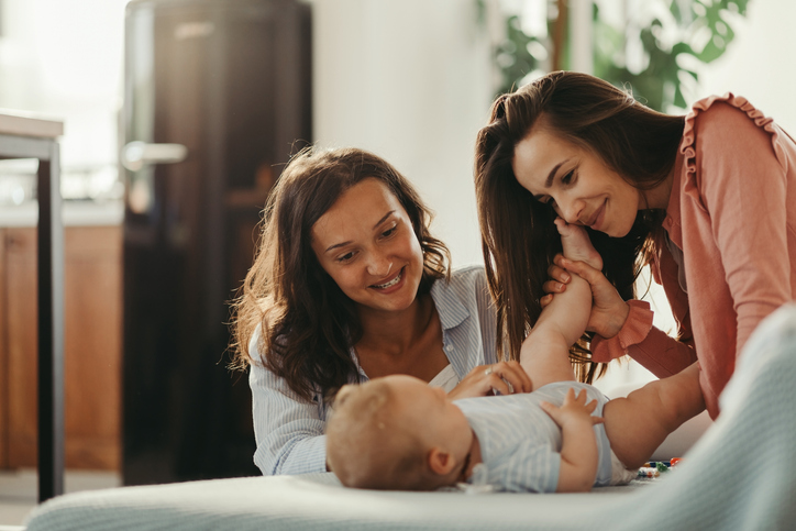 couple loving their baby