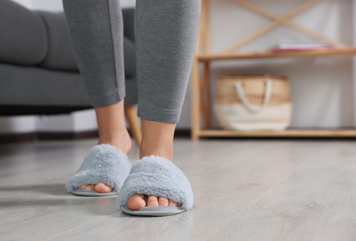 woman in slippers