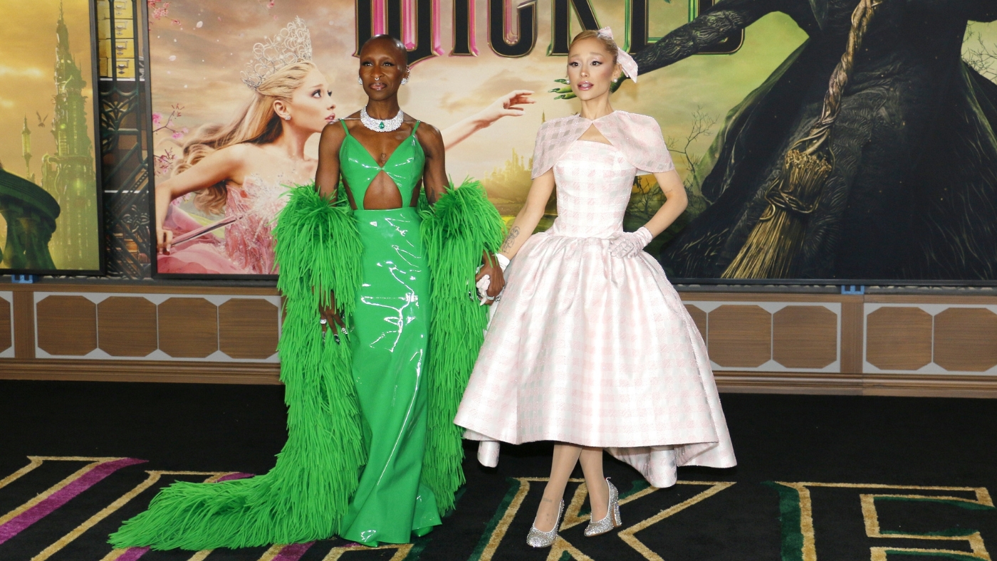 cynthia erivo and ariana grande doing press for wicked
