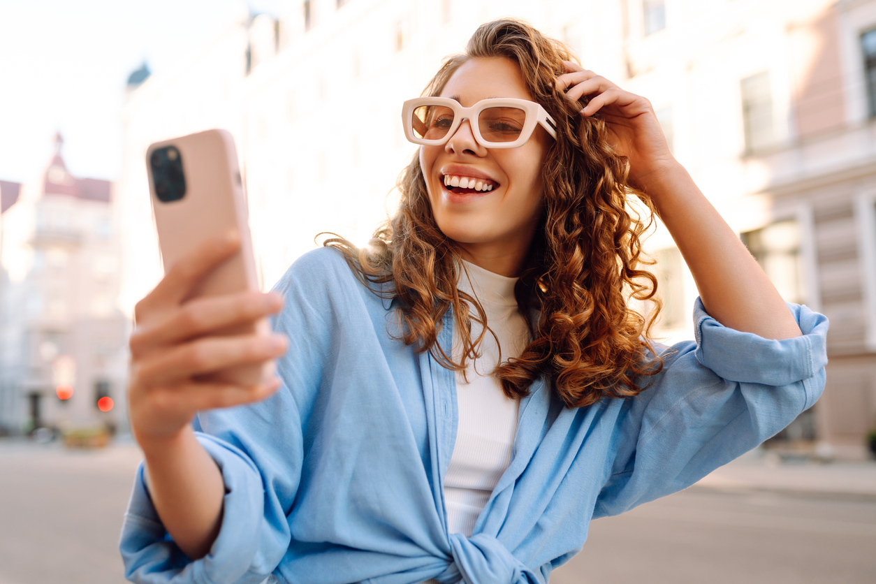 young woman taking a selfie