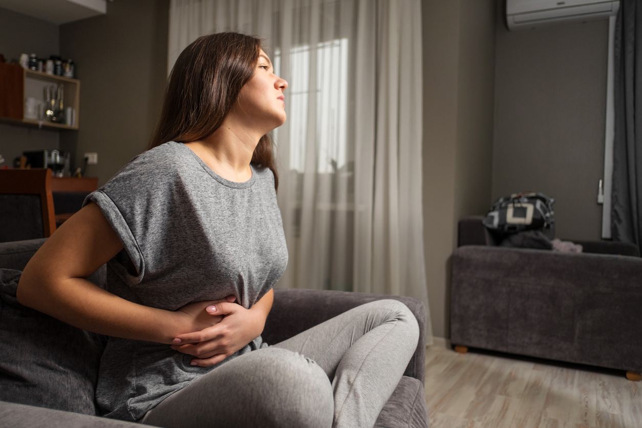 woman suffering from endometriosis pain