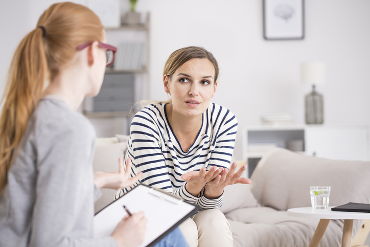 woman discussing retrograde menstruation with her provider