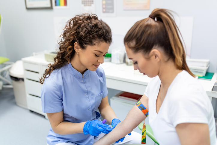 woman getting a blood draw