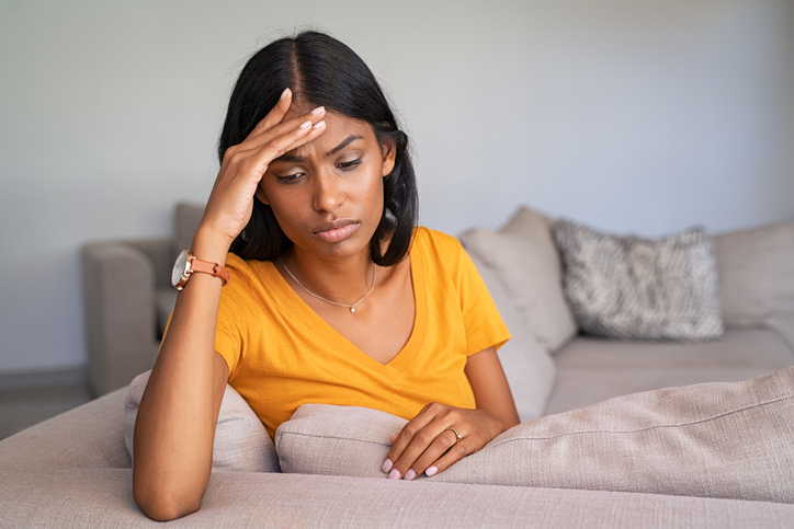 woman experiencing progesterone induced anxiety