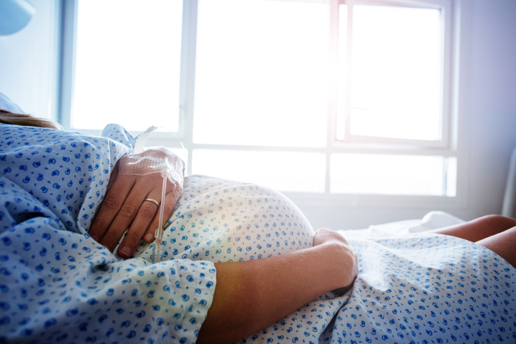 woman at the outset of labor
