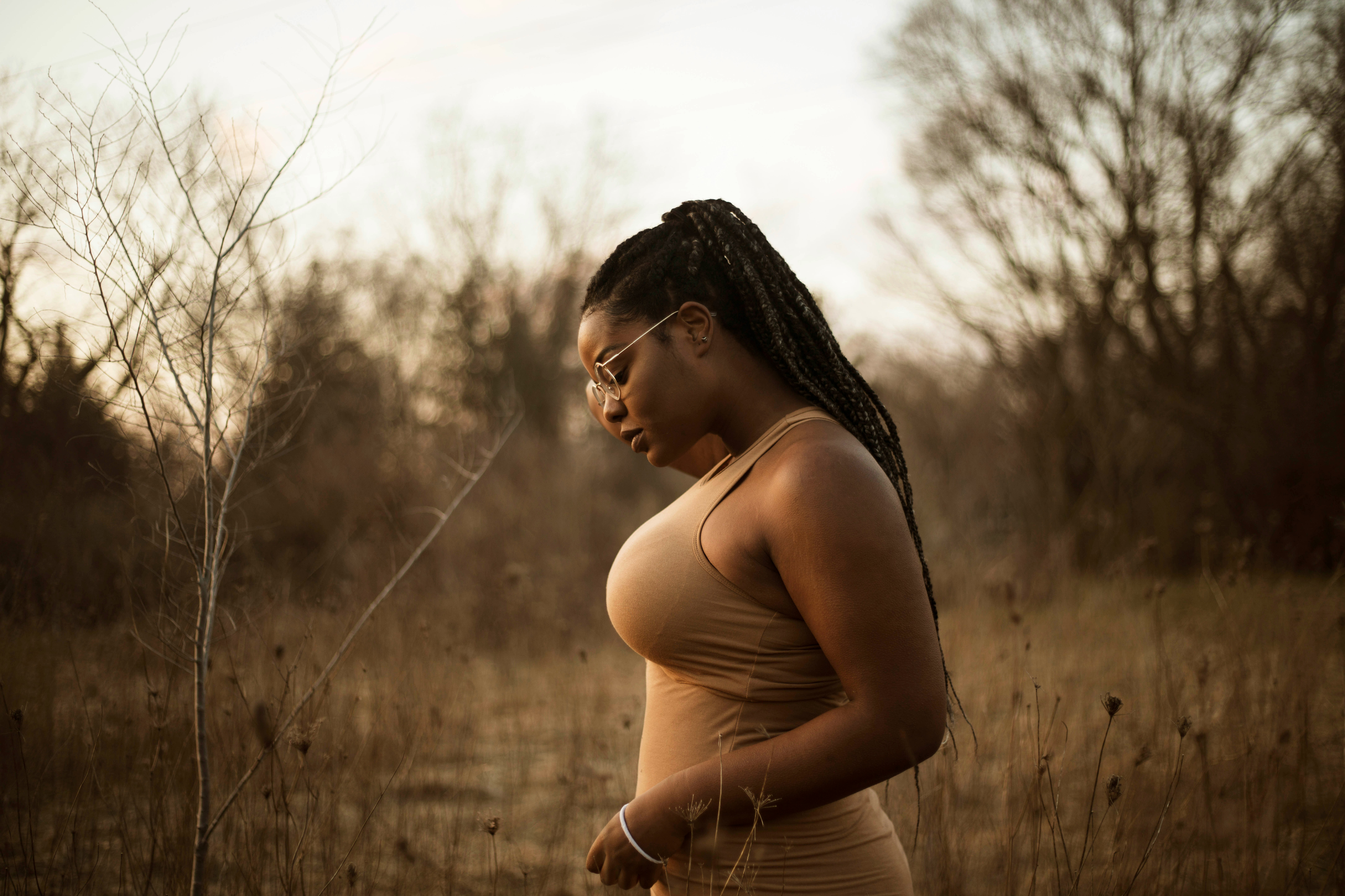 woman taking a nature walk