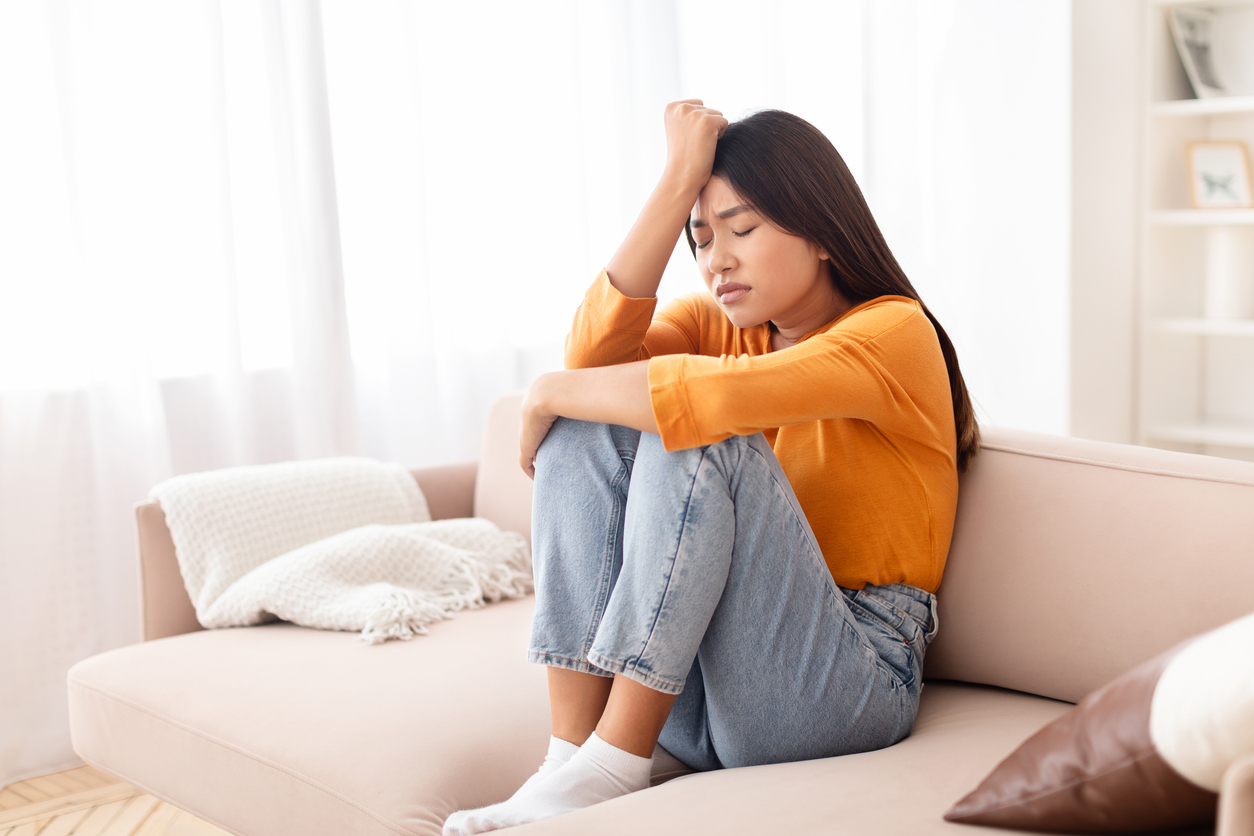woman suffering from a migraine