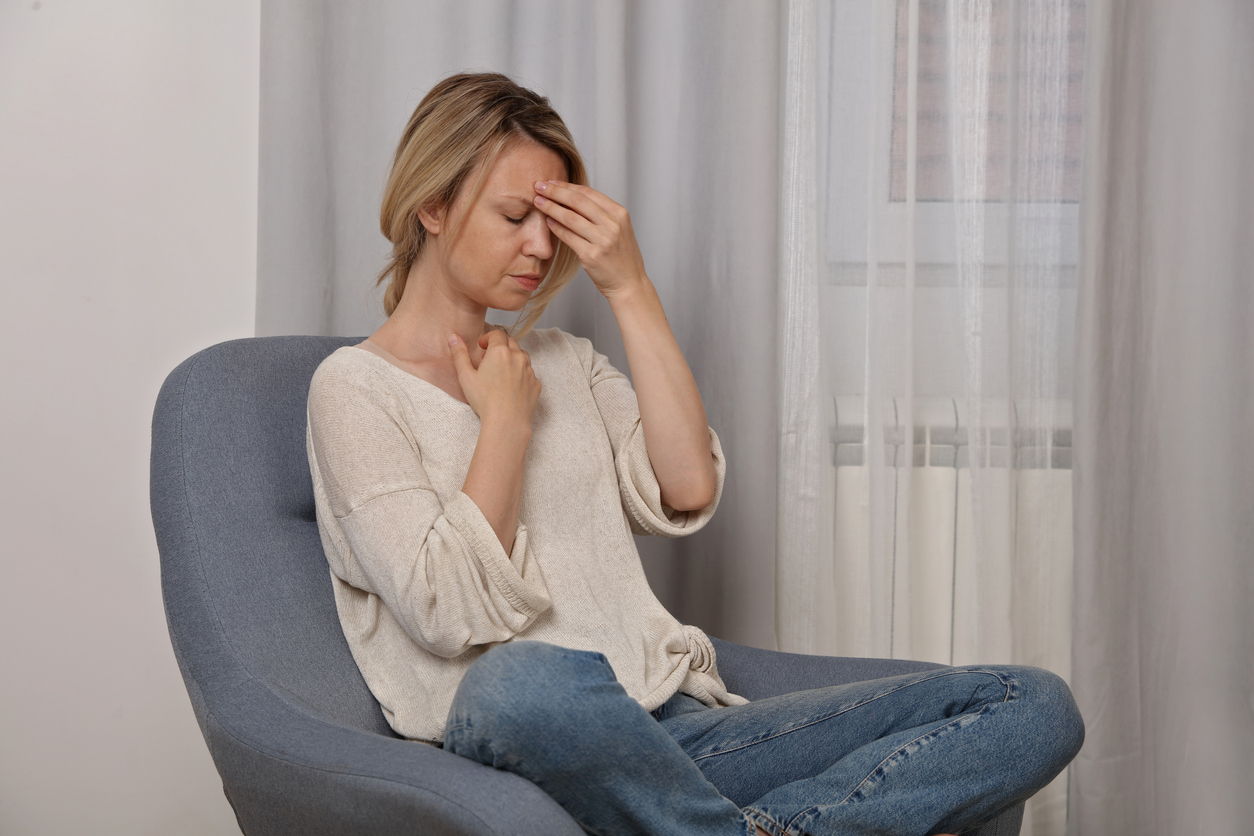 iron deficient woman having chronic headaches