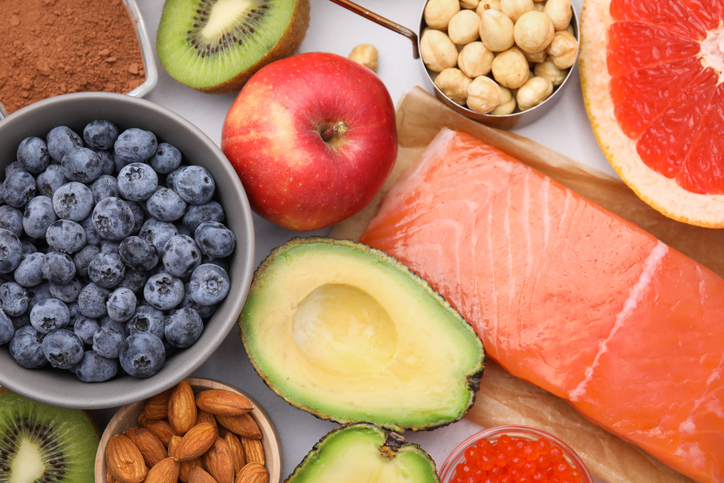collection of healthy whole foods