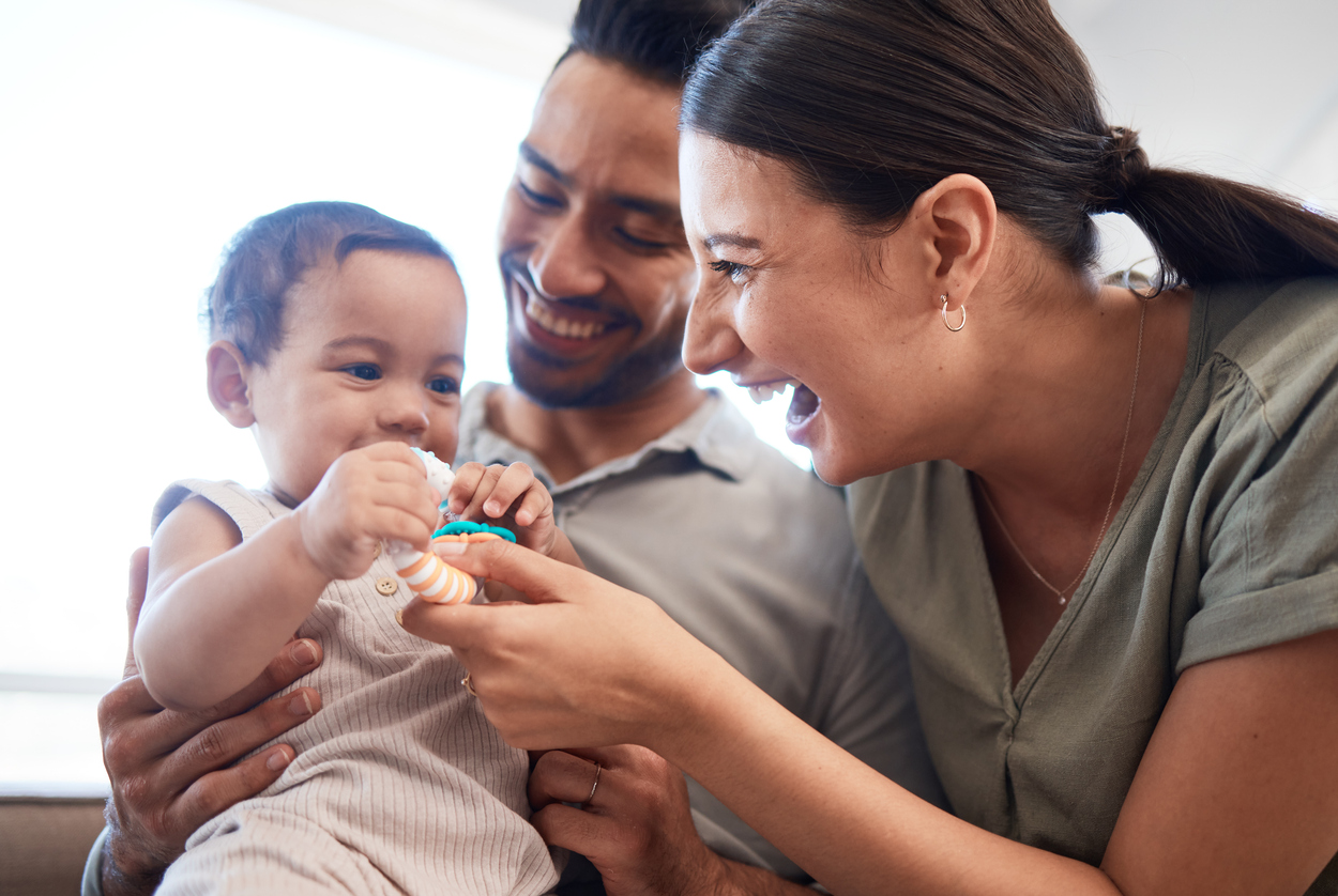 couple with their toddler
