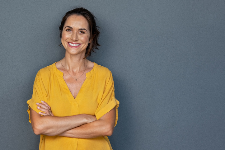 woman over 40 smiling