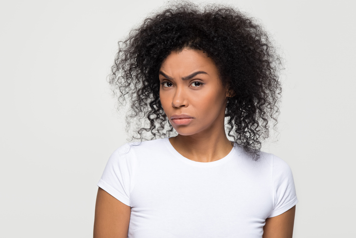 woman with a questioning look