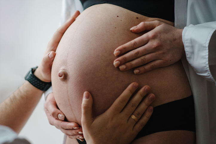 pregnant woman with big baby bump