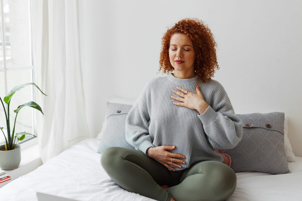 woman centering herself