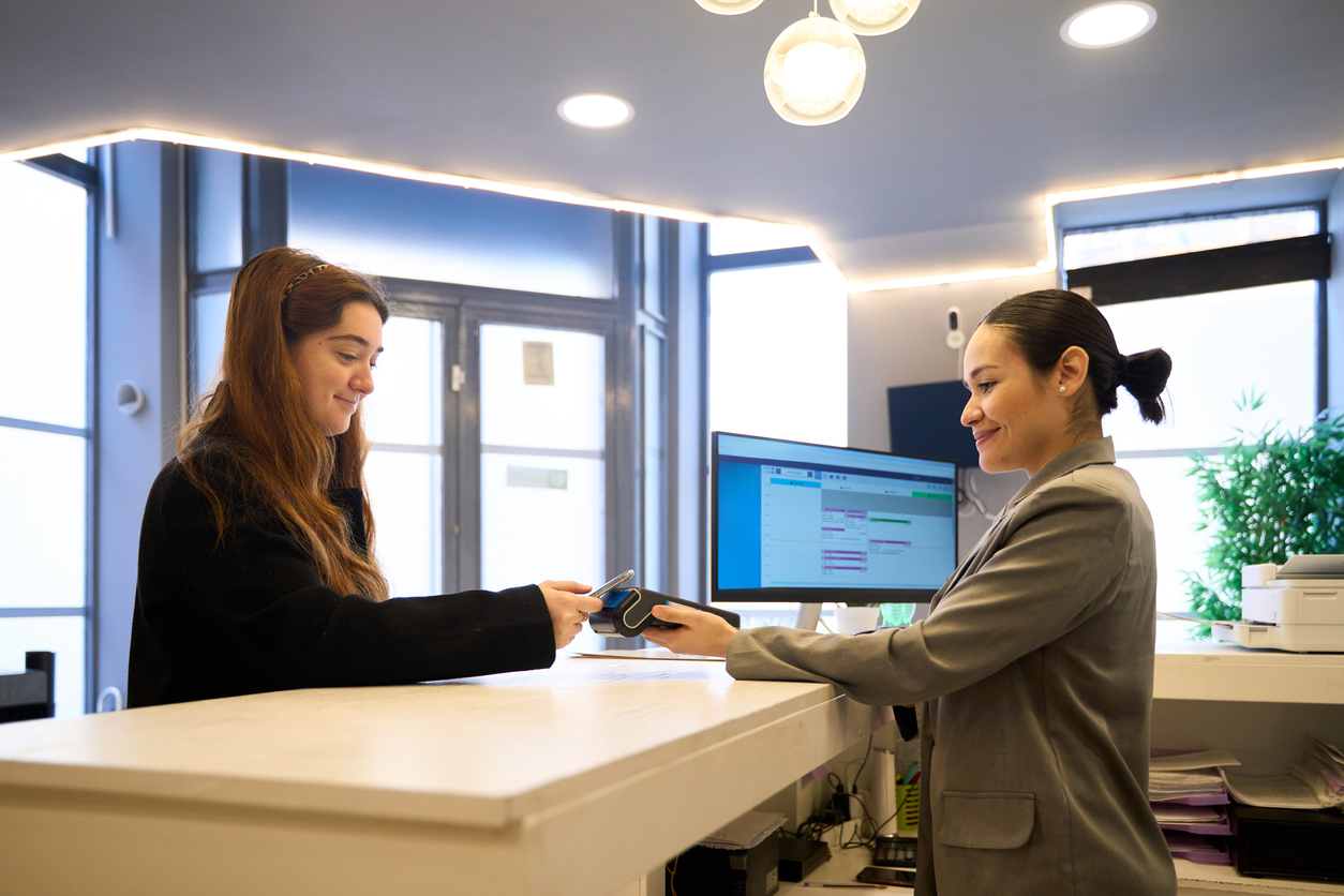 woman checking into fertility clinic for an ovarian rejuvenation