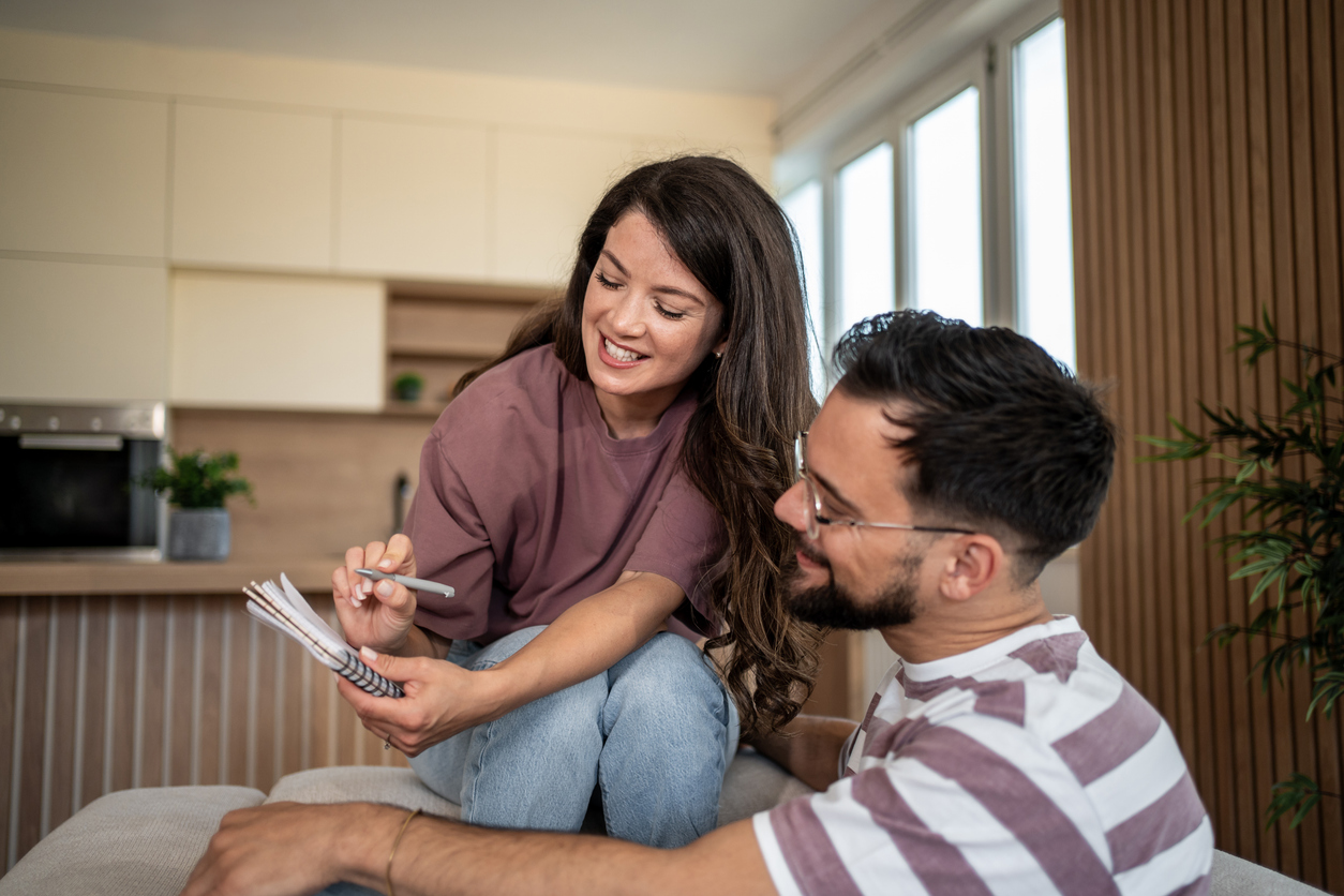 couple looking at ivf financing options together