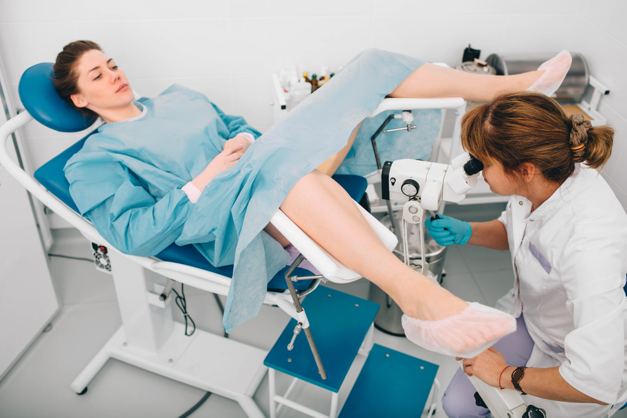 woman getting a pap smear