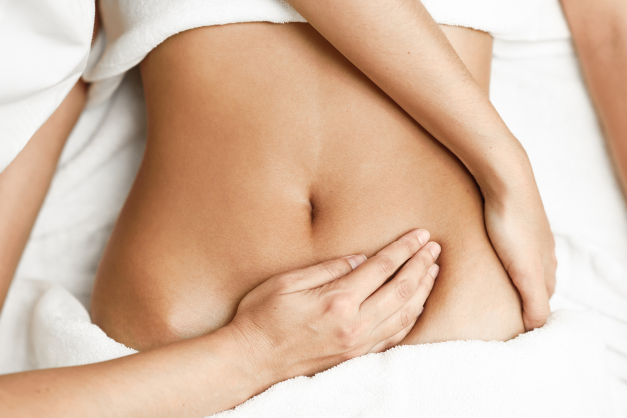 woman receiving a abdominal massage for fertility