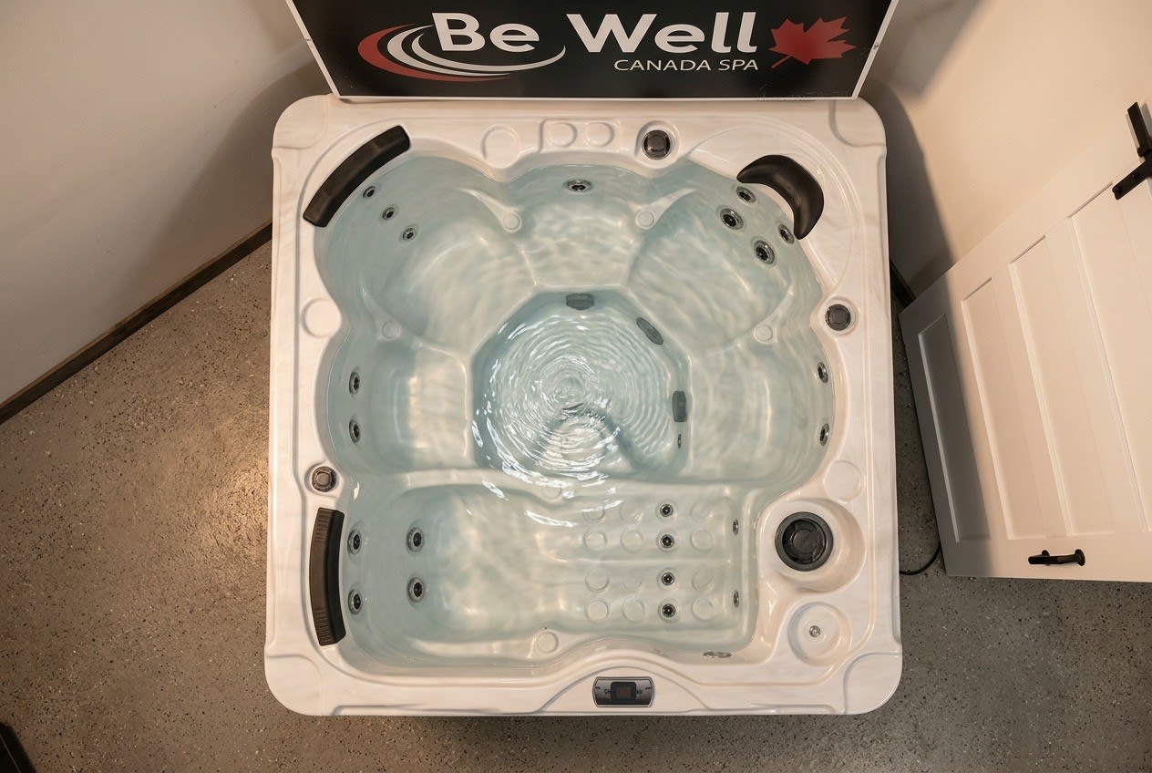 23 hydrotherapy massage jets inside the Be Well Spas 905 outdoor spa tub — full body relief