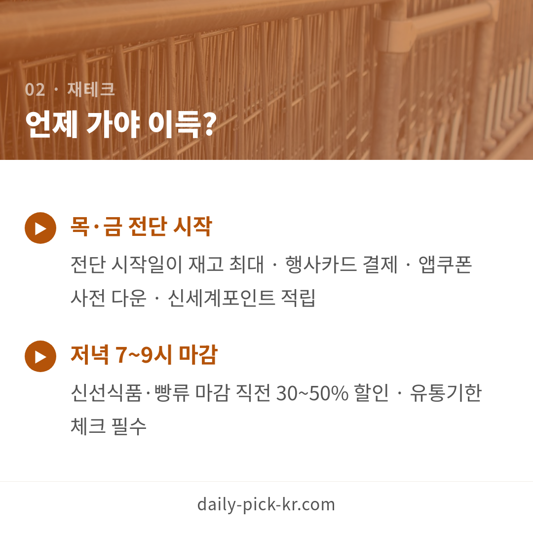 식비 20~25% 줄이는 채널별 장보기 전략 총정리 카드뉴스 4페이지 - 두 번째 본문