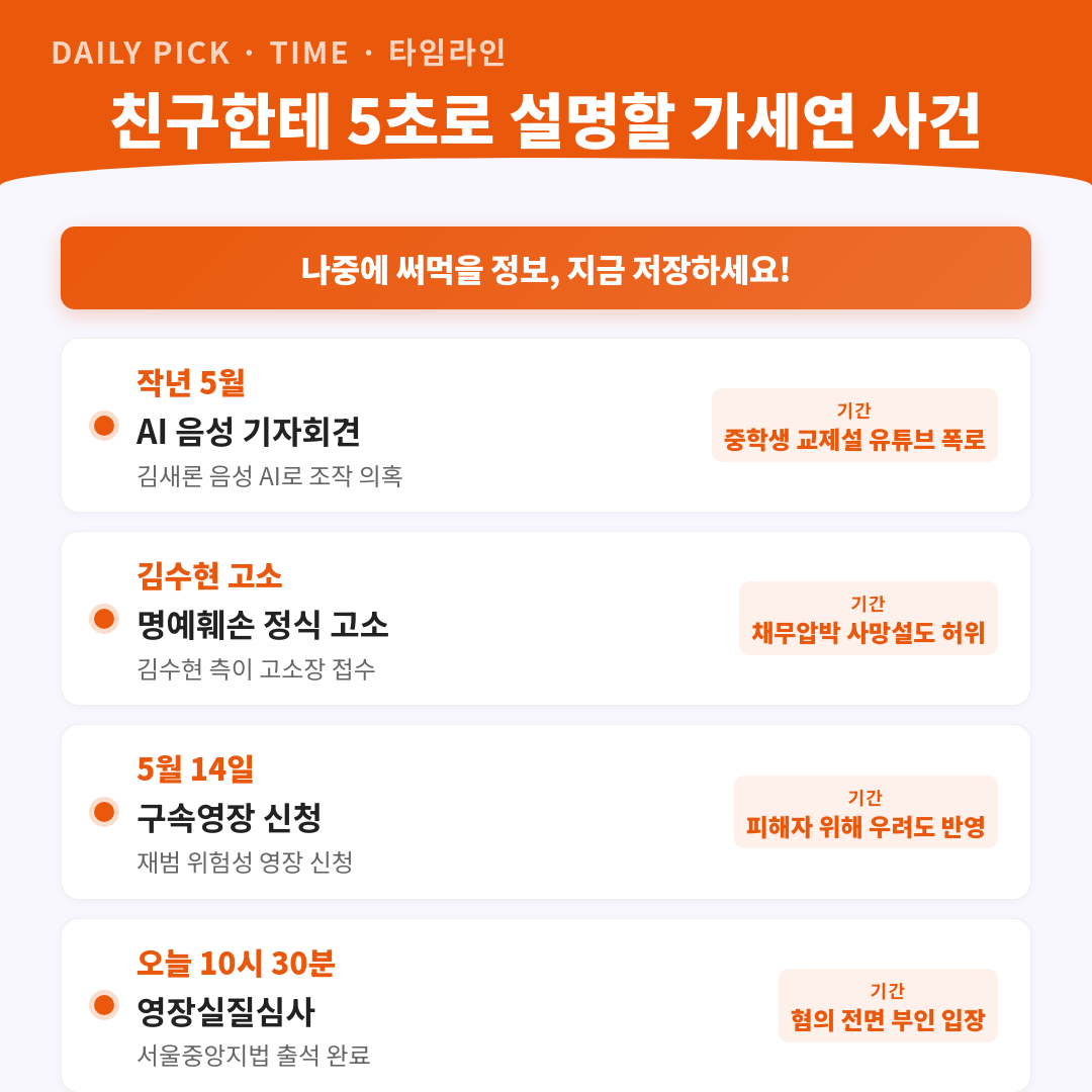 김세의 가세연 대표 구속 여부 오늘 결정 카드뉴스 2페이지 - 핵심 정보 요약