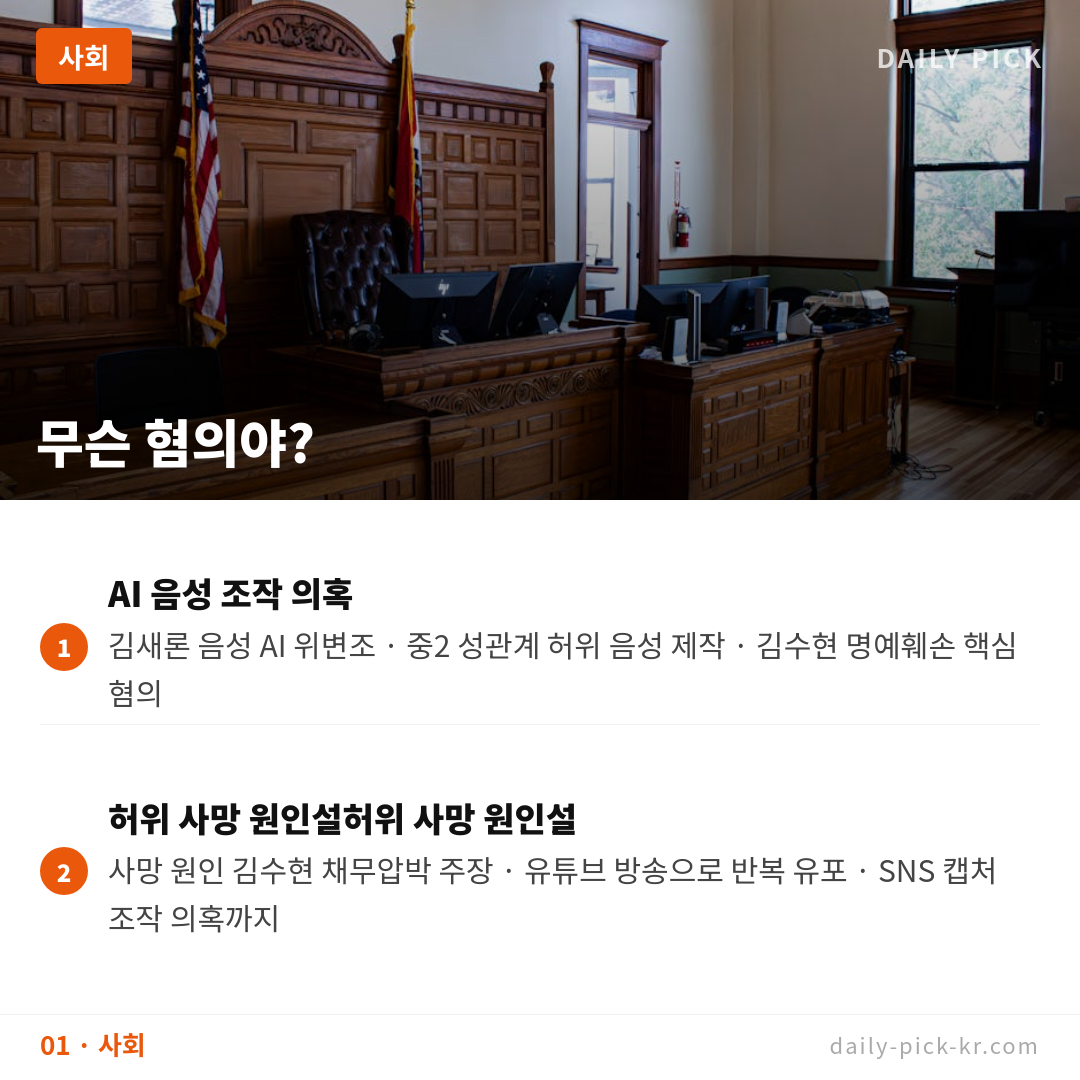 김세의 가세연 대표 구속 여부 오늘 결정 카드뉴스 3페이지 - 첫 번째 본문