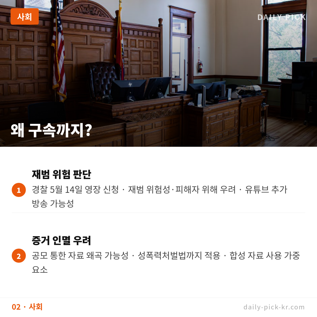 김세의 가세연 대표 구속 여부 오늘 결정 카드뉴스 4페이지 - 두 번째 본문