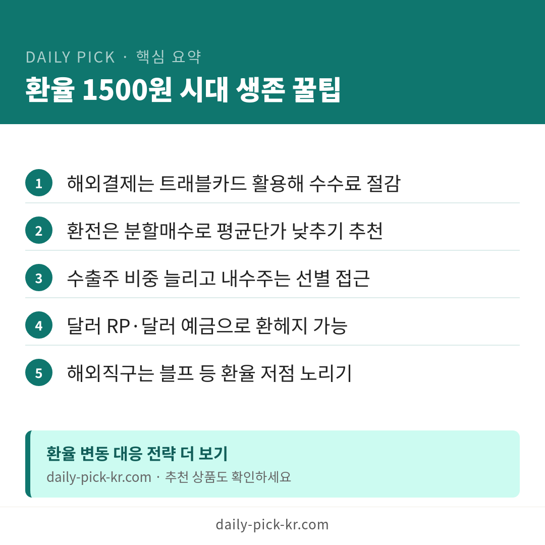 원·달러 환율 1500원선 뉴노멀 되나 카드뉴스 6페이지 - 핵심 요약 및 CTA