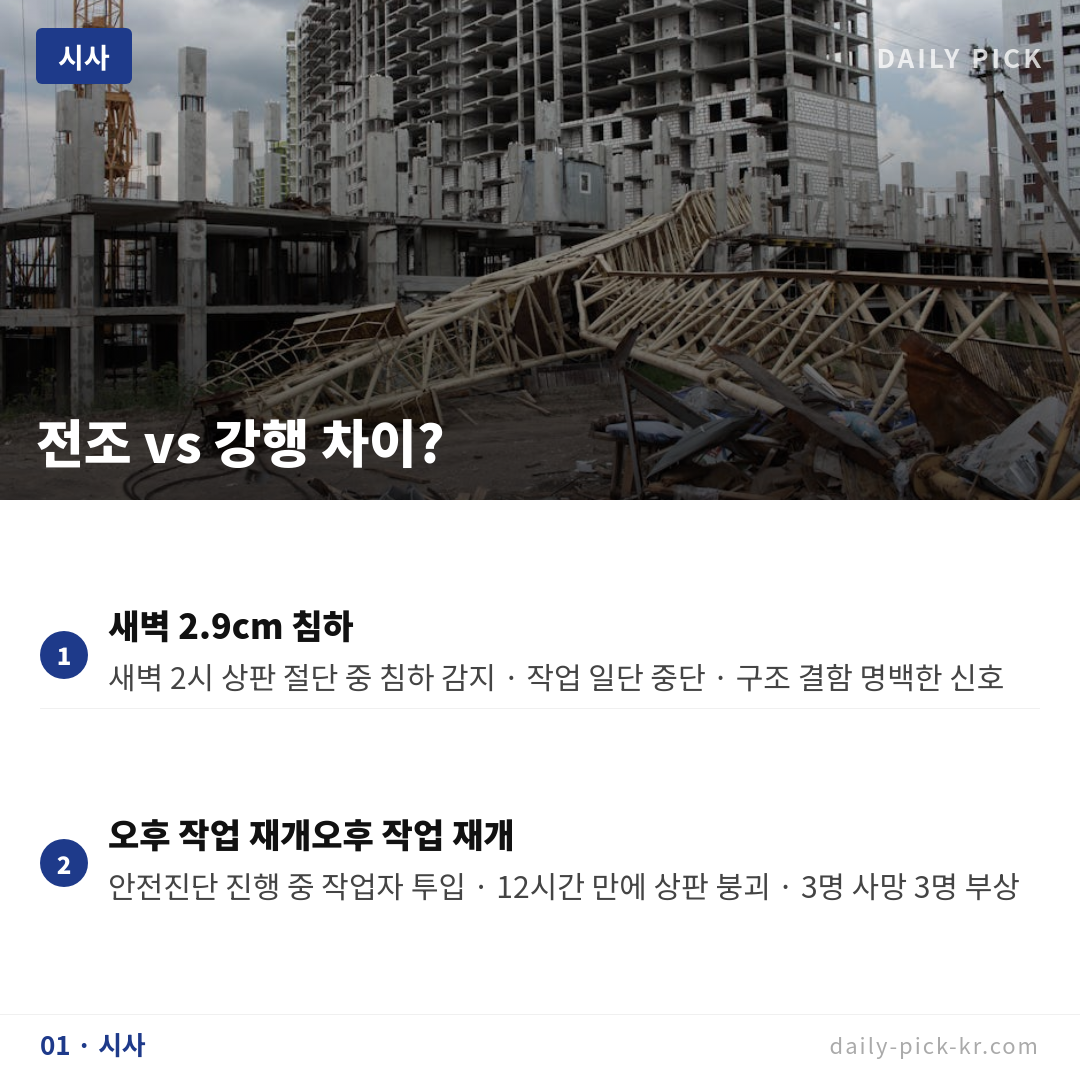 서소문 고가 붕괴 3명 사망…D등급 안전불감증 인재 카드뉴스 3페이지 - 첫 번째 본문