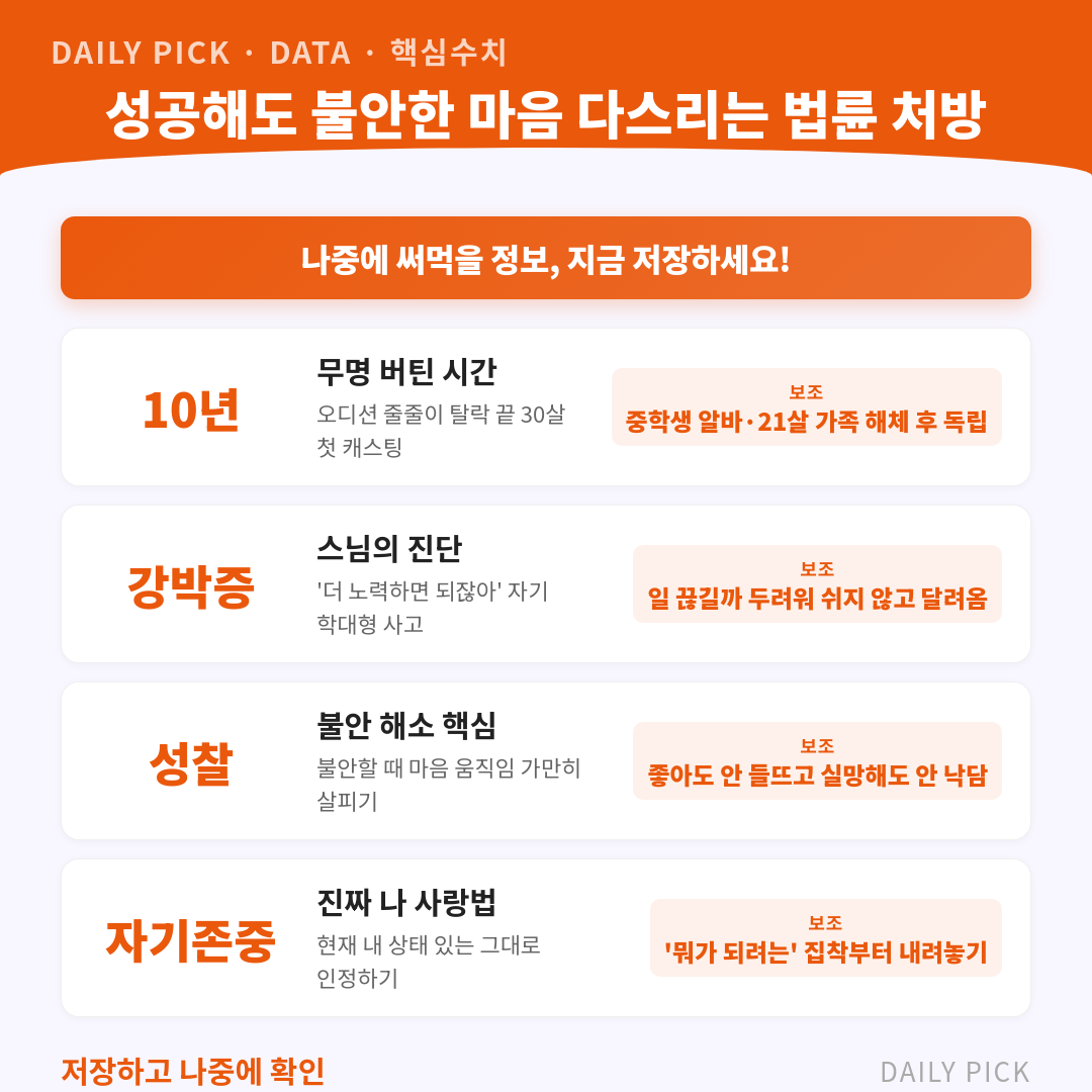 이주빈 10년 무명 끝 성공에도 '계속 불안해'…법륜스님 조언은 카드뉴스 2페이지 - 핵심 정보 요약