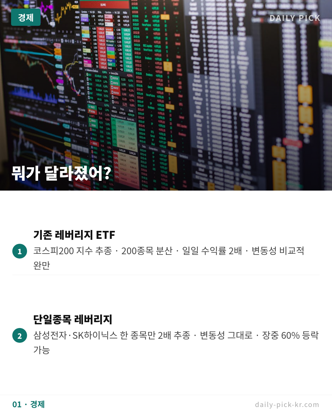 삼성·SK하이닉스 단일종목 레버리지 ETF 18종 상장 카드뉴스 3페이지 - 첫 번째 본문