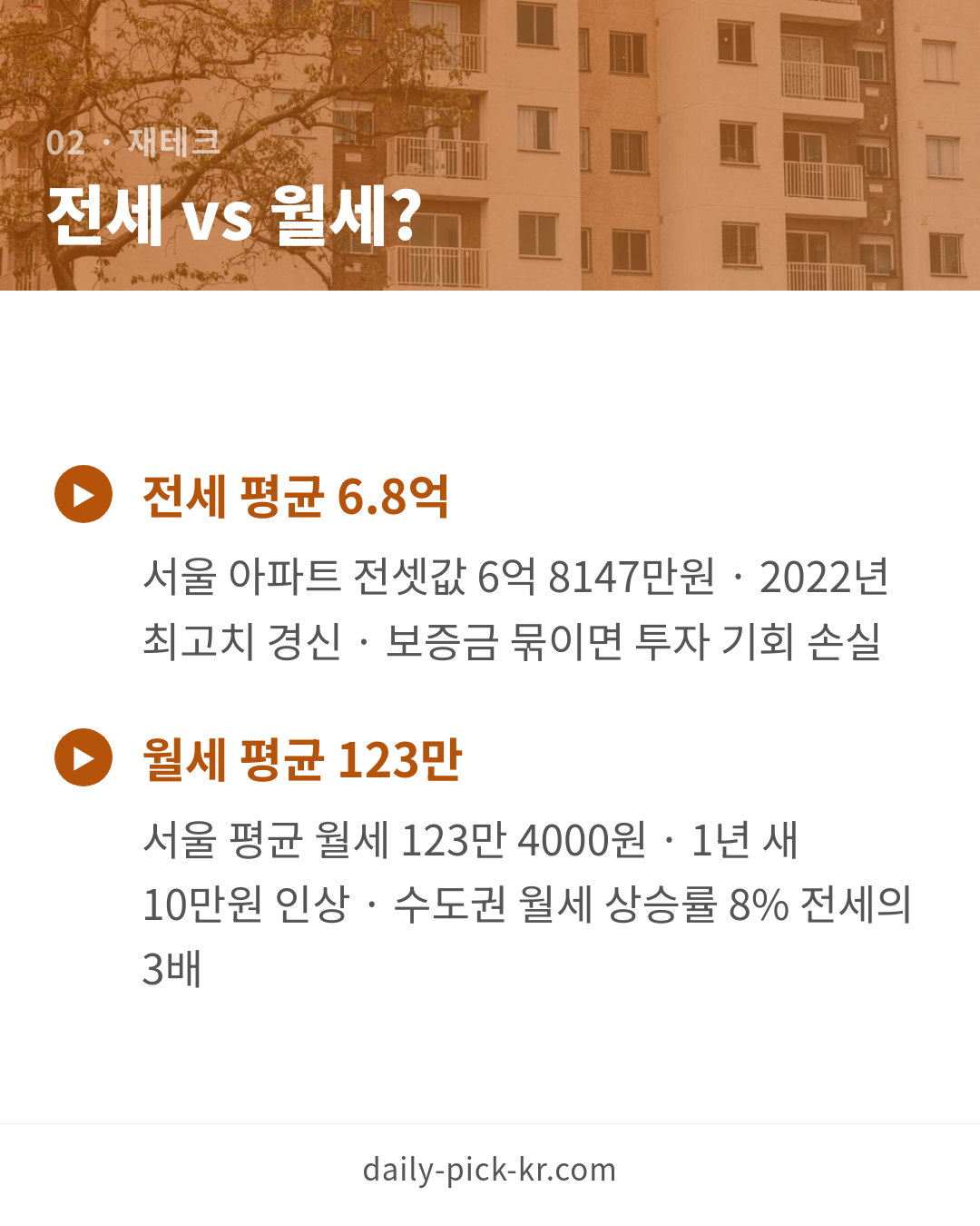 서울 월세 70% 시대 전세 vs 월세 선택 가이드 카드뉴스 4페이지 - 두 번째 본문