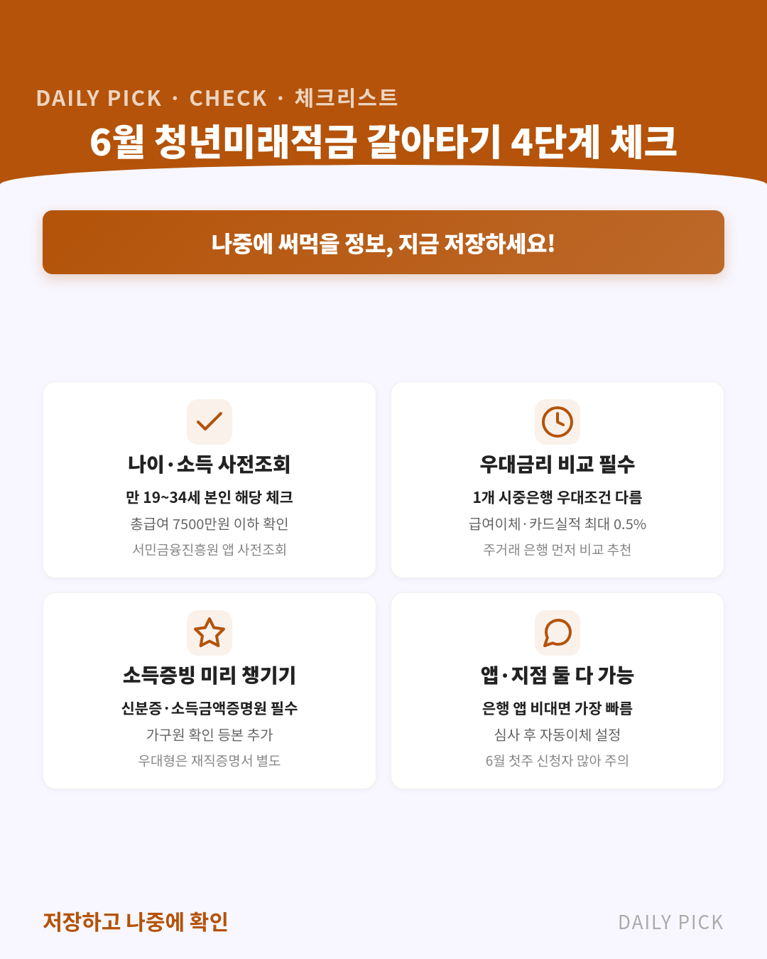 청년도약계좌 조건과 신청 방법 2026 카드뉴스 2페이지 - 핵심 정보 요약