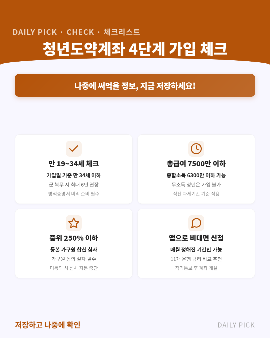 청년도약계좌 조건과 신청 방법 2026 카드뉴스 2페이지 - 핵심 정보 요약